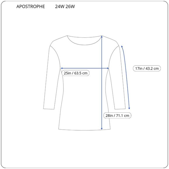 Apostrophe Womens Top 24W 26W Plus 3/4 Sleeve Blue Abstract Comfy GEO46E - Picture 4 of 9